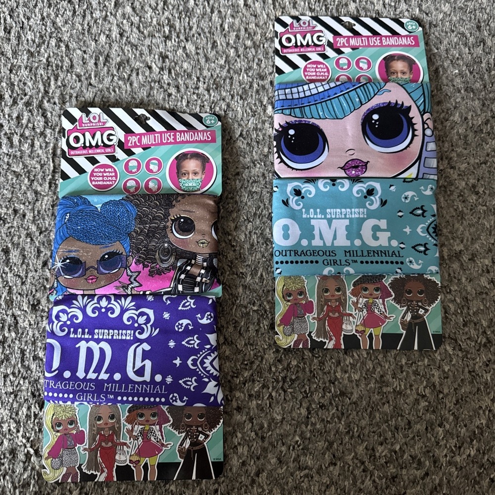 Lot Of 2 Packs LOL Surprise OMG Millennium Girls Bandanas